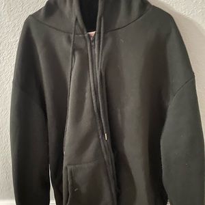 large black zip up hoodie